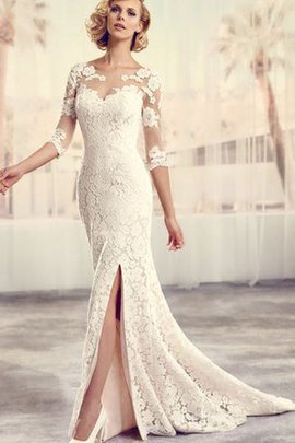 Robe de mariée à la mode jusqu'au sol de sirène avec bouton avec manche longue