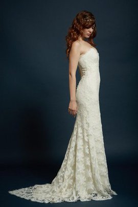 Robe de mariée plissage naturel delicat charmeuse avec décoration dentelle