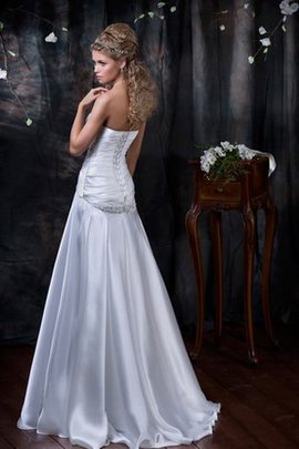 Robe de mariée de traîne courte manche nulle collant ruché cordon