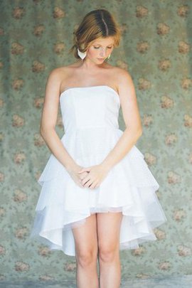 Robe de mariée ligne a avec zip textile en tulle haut bas de bustier