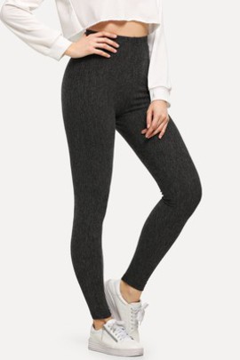 Leggings taille haute unicolore moulant