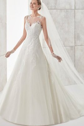 Robe de mariée luxueux intemporel trou de serrure ligne a col ras du cou