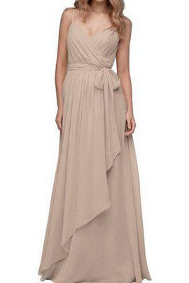 Robe demoiselle d'honneur intemporel ceinture manche nulle avec chiffon v encolure