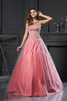 Robe de quinceanera longueur au ras du sol de mode de bal avec lacets en satin avec perle