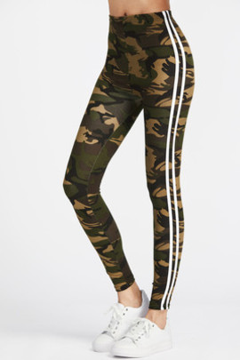 Leggings à rayures latéraux camo