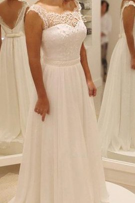 Robe de mariée frappant manche nulle col u profond avec chiffon avec zip