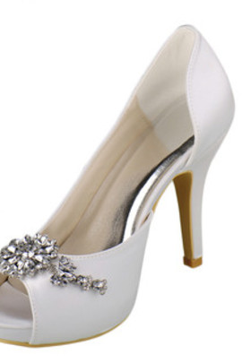 Chaussures de mariage talons hauts plates-formes luxueux taille réelle du talon 3.94 pouce (10cm)