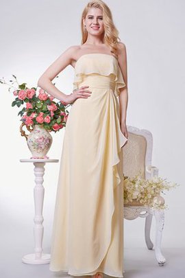 Robe demoiselle d'honneur longue avec chiffon ruché au drapée de bustier