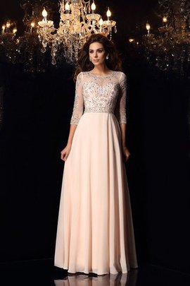 Robe de soirée longue avec chiffon de princesse avec manche 3/4 fermeutre eclair