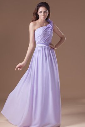 Robe demoiselle d'honneur chic avec fleurs en chiffon ruché avec sans manches