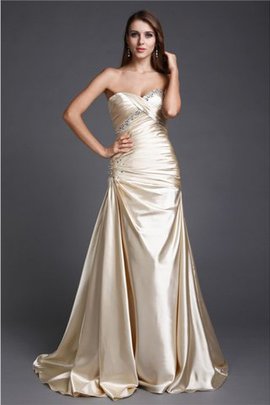 Robe de bal manche nulle avec zip de princesse de col en cœur a-ligne