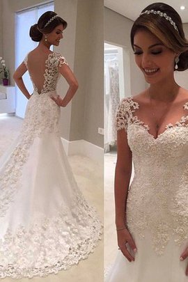 Robe de mariée de col en cœur dos nu joli avec décoration dentelle naturel