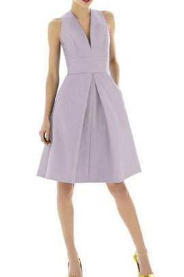 Robe demoiselle d'honneur plissage courte manche nulle au niveau de genou a-ligne