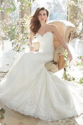 Robe de mariée longue naturel de sirène manche nulle avec zip