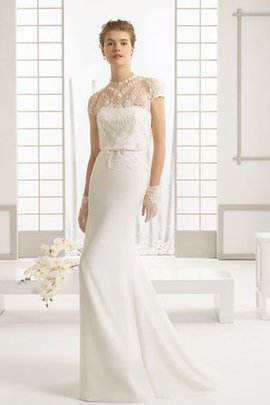 Robe de mariée classique longue sexy avec manche courte avec broderie