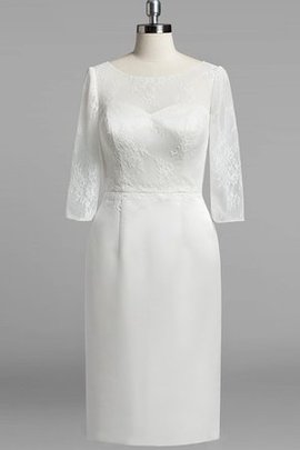 Robe de mariée longueur mollet avec sans manches en satin maillot avec manche 1/2