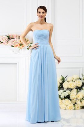 Robe demoiselle d'honneur longue plissage au drapée de bustier en chiffon