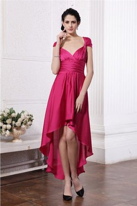 Robe de cocktail plissage naturel haut bas avec chiffon gaine