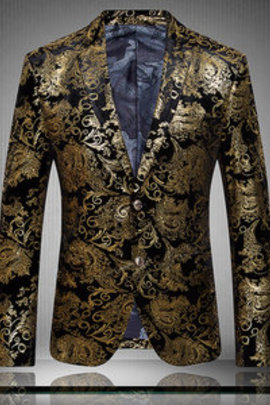 Hommes impression asiatique taille costumes blazer vestes