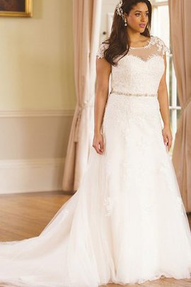 Robe de mariée delicat romantique v col profonde de traîne mi-longue avec bouton