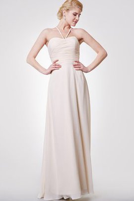 Robe de soirée longue en chiffon avec zip ruché a-ligne