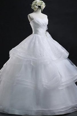 Robe de mariée facile plissage avec gradins avec lacets en organza