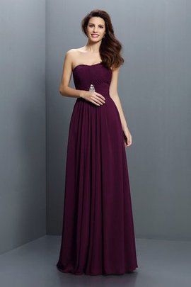 Robe demoiselle d'honneur longue ligne a avec chiffon de bustier avec zip