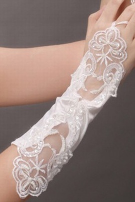 Taffetas élégantes gants blanc moderne de mariée spécial