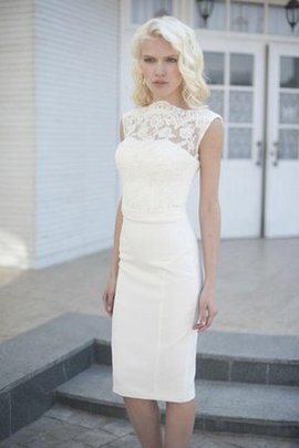 Robe de mariée naturel gaine elevé fermeutre eclair avec perle