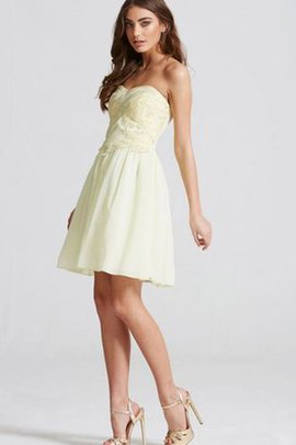 Robe de graduation bref col en forme de cœur avec chiffon avec perle avec sans manches