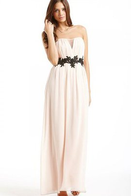 Robe demoiselle d'honneur longue ceinture en chiffon de bustier avec perle