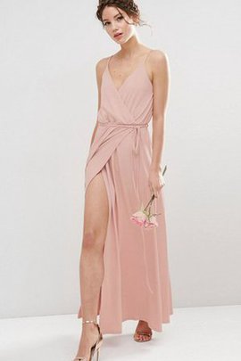 Robe demoiselle d'honneur simple luxueux gaine en chiffon manche nulle