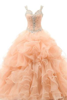 Robe de quinceanera avec chiffon de lotus longueur au ras du sol noeud avec perle