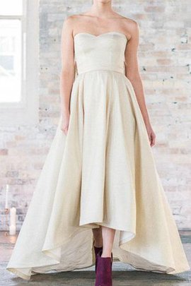 Robe demoiselle d'honneur facile plissage avec sans manches haut bas en satin