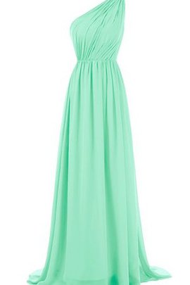 Robe demoiselle d'honneur moderne naturel plissage avec chiffon d'épaule asymétrique