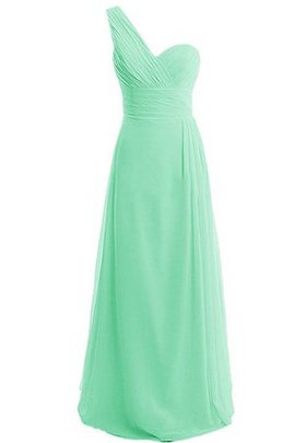 Robe demoiselle d'honneur naturel jusqu'au sol avec chiffon avec sans manches ligne a