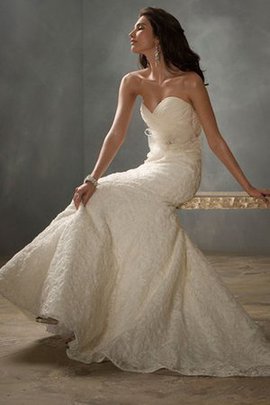 Robe de mariée naturel sans dos ceinture manche nulle avec chiffon