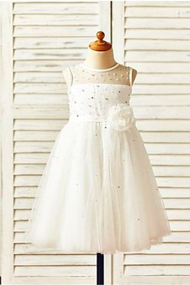 Robe de cortège enfant naturel longueur mollet de princesse ligne a avec fleurs