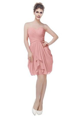 Robe de cocktail bref avec chiffon a-ligne col en forme de cœur avec zip