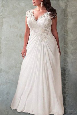 Robe de mariée pétillant avec chiffon avec manche longue ceinture haut naturel