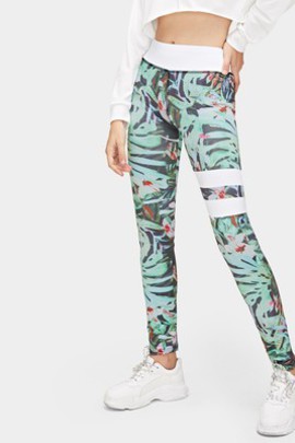 Legging avec imprimé skinny floral rayé