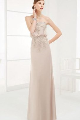 Robe de bal longue manche nulle jusqu'au sol avec chiffon appliques