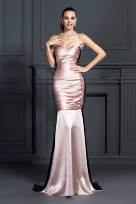 Robe de bal longue manche nulle avec décoration dentelle en taffetas avec zip