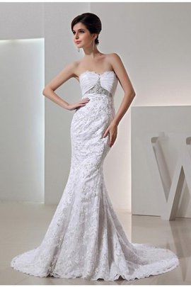 Robe de mariée longue de sirène manche nulle de traîne moyenne fermeutre eclair