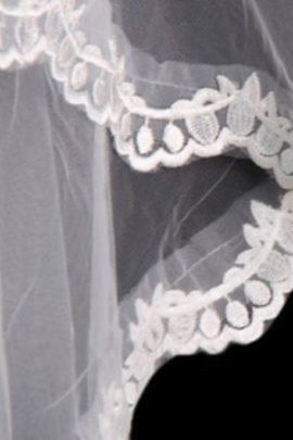 Charme ourlet de dentelle courte belle voile de mariage - photo 2