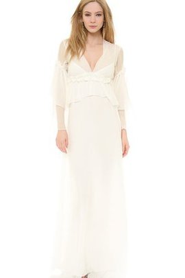 Robe de mariée brillant longue elégant au bord de la mer v col profonde