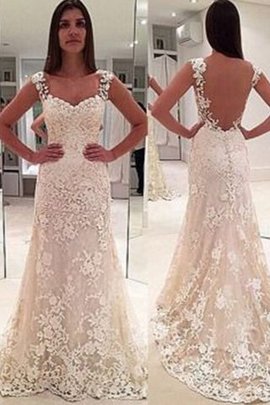 Robe de mariée de fourreau appliques fait main de col en cœur avec décoration dentelle