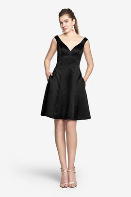 Robe demoiselle d'honneur bref ligne a v encolure sachet manche nulle