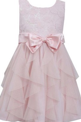 Robe de cortège enfant avec décoration dentelle avec nœud manche nulle de lotus