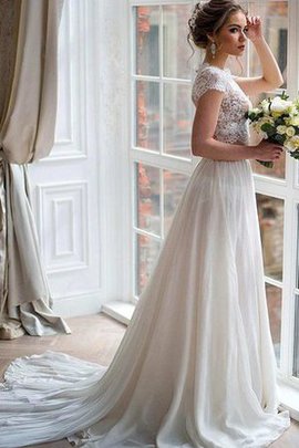 Robe de mariée facile attirent 2 pice avec décoration dentelle de traîne mi-longue